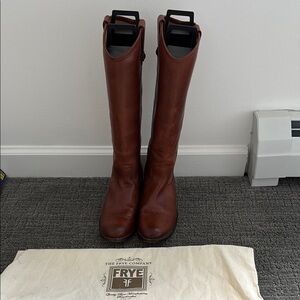 Frye Chestnut Leather Tall Boots